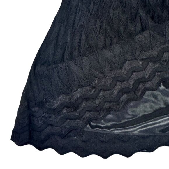 NWT Missoni Midi Skirt Sz.L /46 Black Knit Textured A-Line Designer 90s Italian - Picture 9 of 14